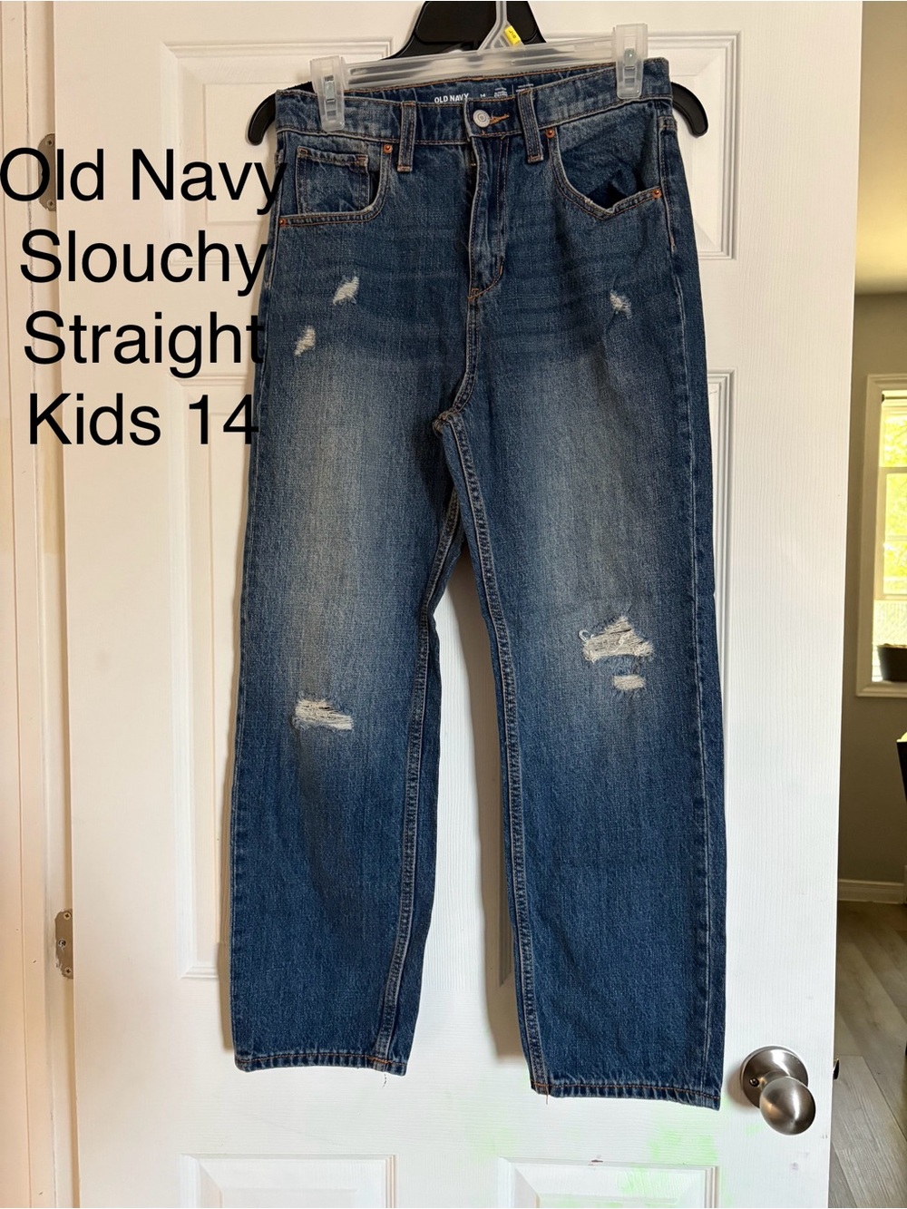 Old Navy Dark Blue Kids Slouchy Straight Jeans